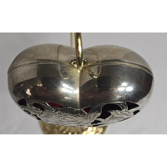 Lenox Vtg. Kirk Stieff Collection Silver Plated Heart Shaped Hinged Trinket Box - Picture 12 of 12